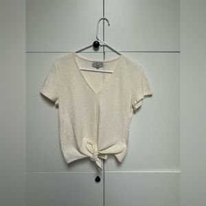 Madewell Cream V-Neck Tie-Front Top. EUC. Size M.